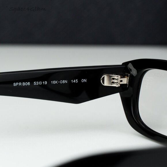 Prada Women Eyeglasses Black Clear Rectangle PRB06S 16K08N NEW AUTHENTIC - Picture 5 of 7